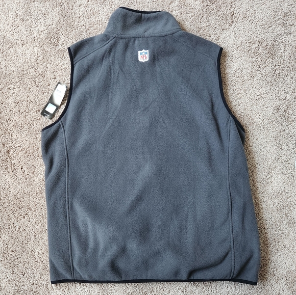NEW NFL Vest Fleece Gray Men's SMALL Sleeveless Jacket NFL.com $95 Retail 126673 - Picture 2 of 2